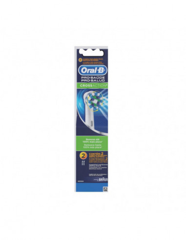 Oral-B CrossAction - Cabezales de repuesto para cepillo de dientes  eléctrico, cerdas anguladas para hasta un 100% más de eliminación de placa,  paquete