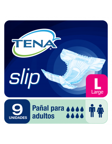 Tena pañal slip large x9