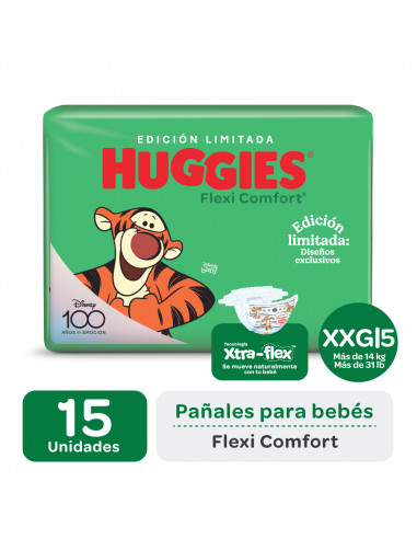 HUGGIES PAÑAL FLEXI COMFORT XXG X15...