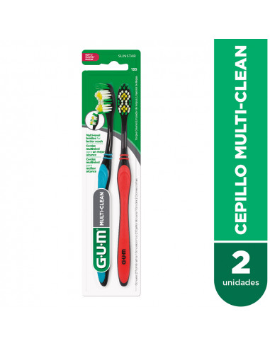 GUM CEPILLOS DENTALES MULTI-CLEAN X 2