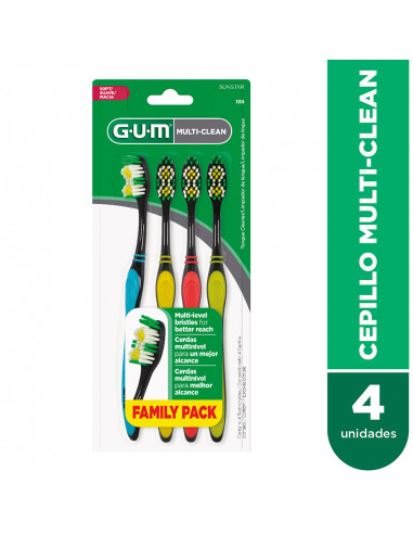 GUM CEPILLOS DENTALES MULTI-CLEAN X 4