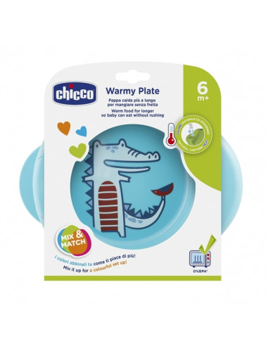 Chicco Plato Termico 6M+ Celeste