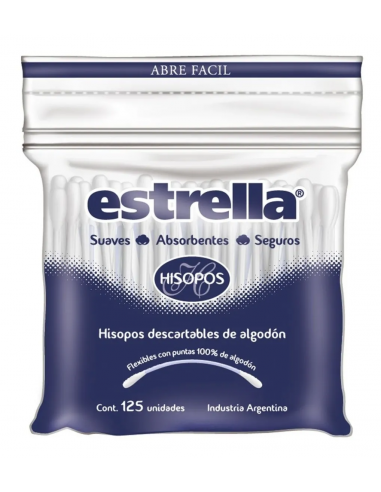 Estrella Bolsa Zipper X 125 Hisopos