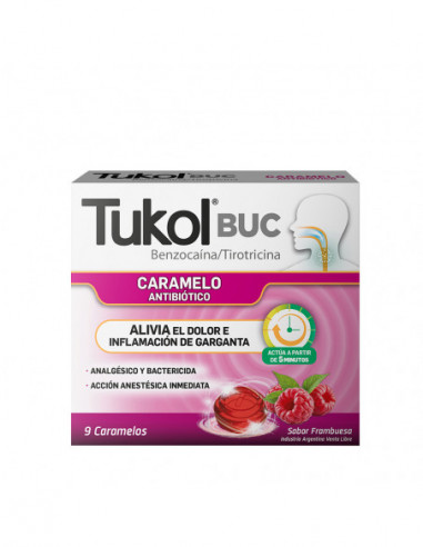 Tukol Buc Frambuesa X 9 Caramelos