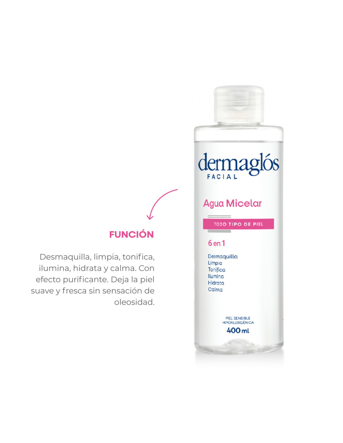 Dermaglos Facial Agua Micelar 6 en 1... Dermaglos Facial Agua Micelar 6 en 1...